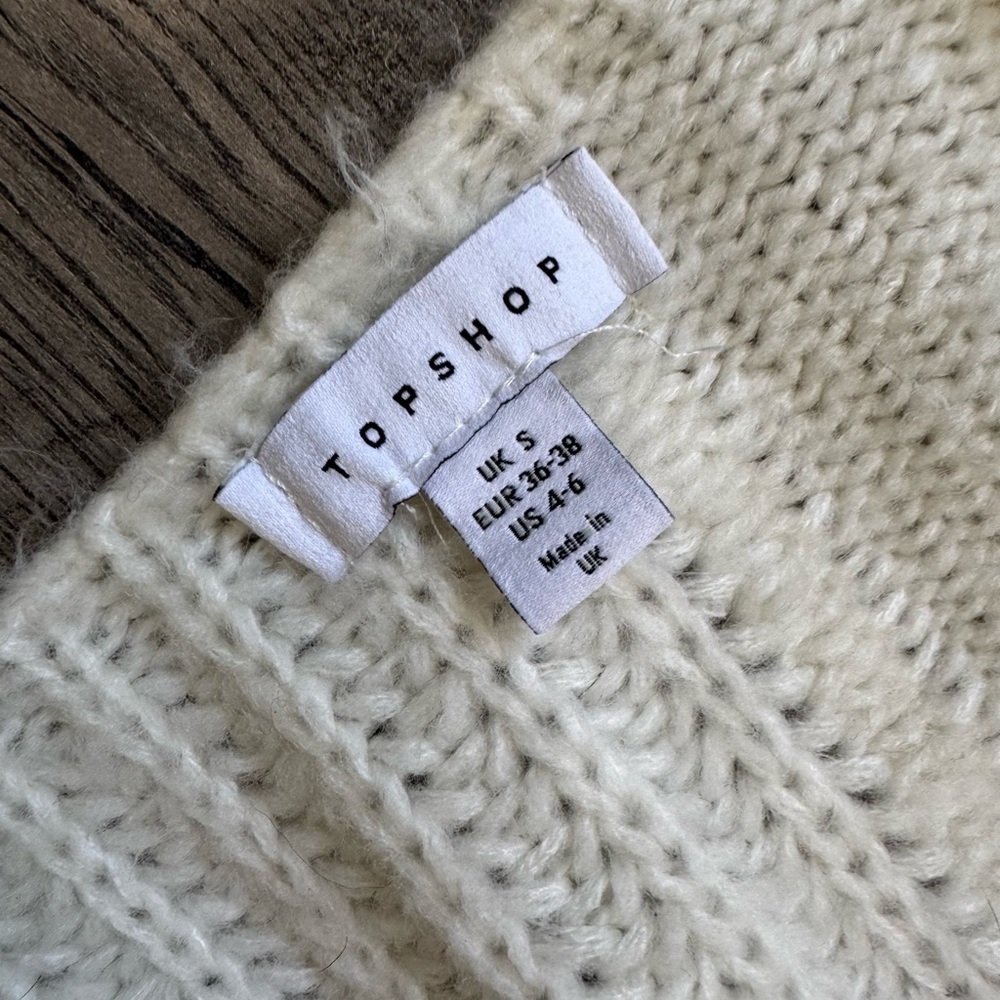 Topshop Nordstrom Viral Long Cream Duster Cardigan- Size 4-6 - Picture 3 of 4